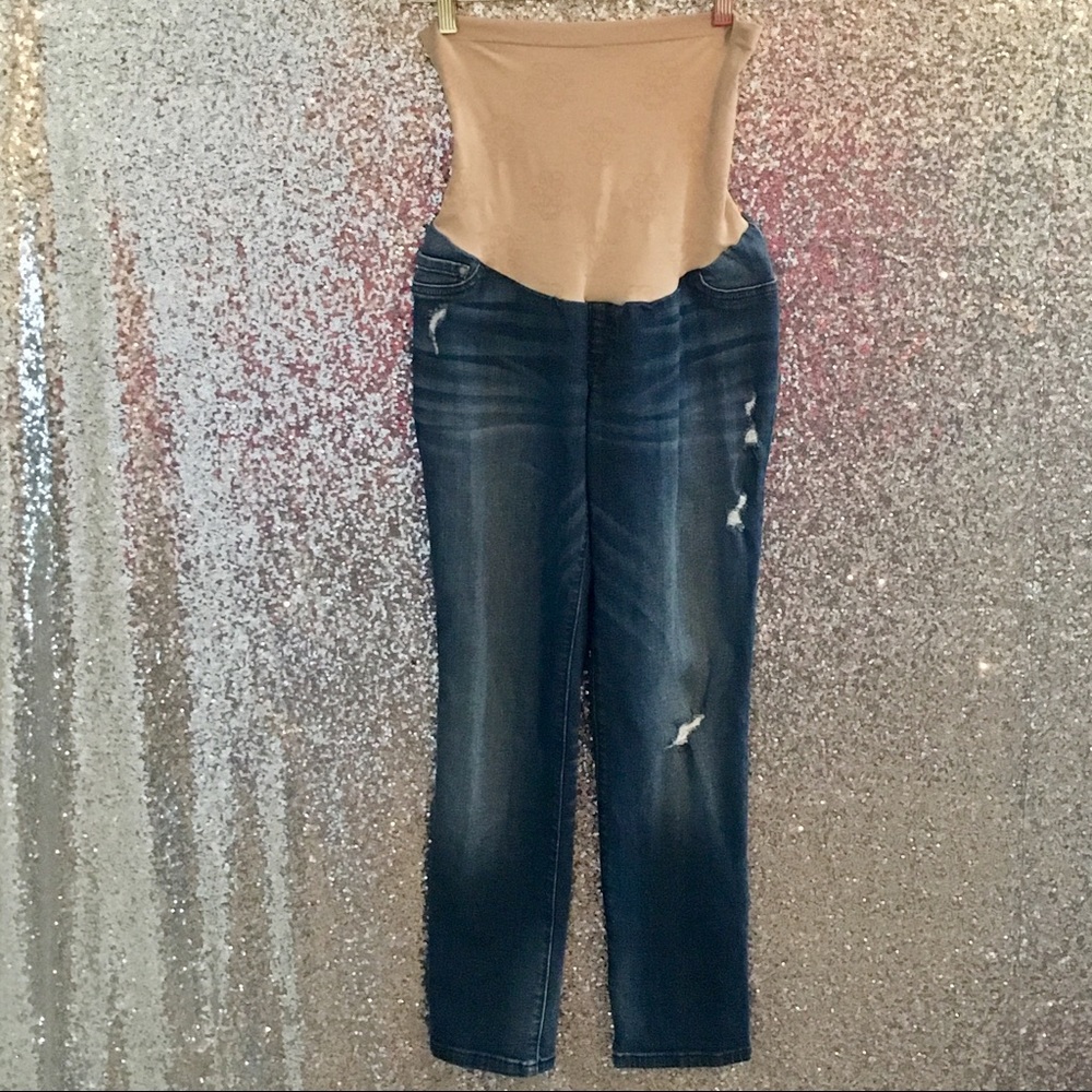 Jessica Simpson Distressed Maternity Jeans-Size M